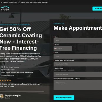 Folsom Wrap and Detail special offer landing page for Google Ads campaign